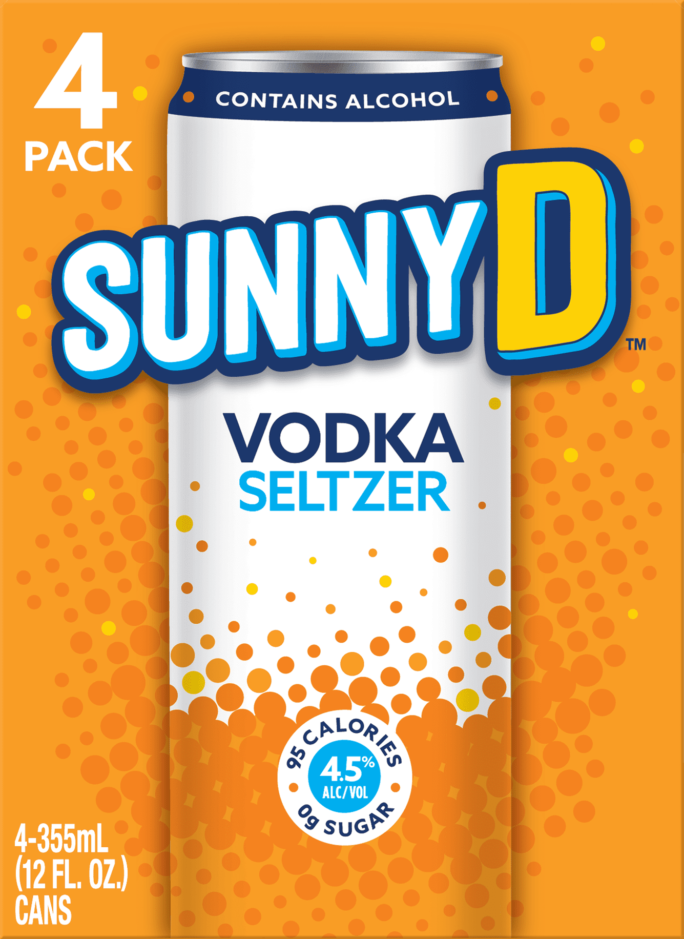 SUNNYD Vodka Seltzer, 4 pack, 12 fl. oz. Cans