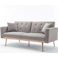 thumbnail image 4 of SEGMART Modern Fabric Futon Sofa Bed, Convertible Sofa Sleeper Bed with Armrest, Grey Futon Sofa Bed Recliner Couch with Metal Legs, Recliner Couch for Small Spaces Living Room Bedroom, L5727, 4 of 9
