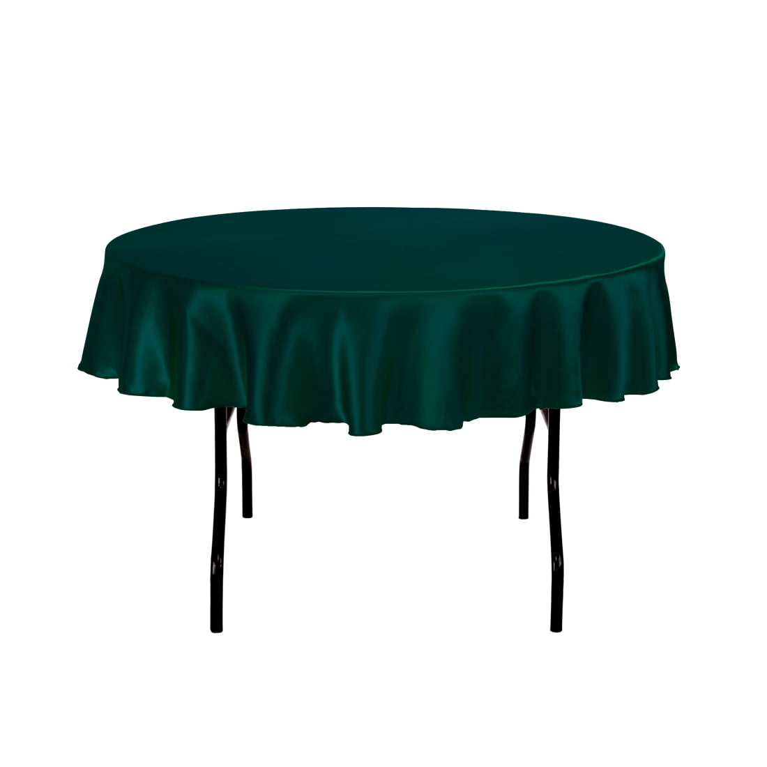 70 in. Round Satin Tablecloth Hunter Green