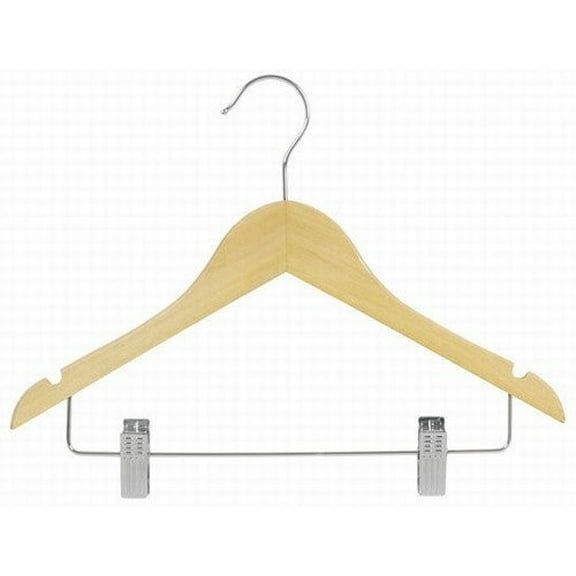 Juniors Wooden Suit Hanger w/Clips 14"