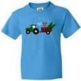 thumbnail image 3 of Inktastic Plaid Christmas Tractor With Cute Reindeer Youth T-Shirt, 3 of 5
