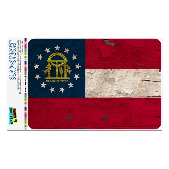 Rustic Distressed Georgia State Flag Home Business Office Sign