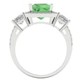 thumbnail image 4 of Three-Stone Engagement Ring for Women - 3.005ct Simulated Green Diamond in 14K White Gold Promise Ring, 4 of 6