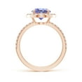 thumbnail image 2 of ANGARA Natural Vintage Style Claw-Set Round 1.8 ct Tanzanite Halo Ring in 14K Rose Gold for Women (Size-8mm) | December Birthstone, Anniversary, Jewelry Gift for Women | Natural Tanzanite Ring, 2 of 8