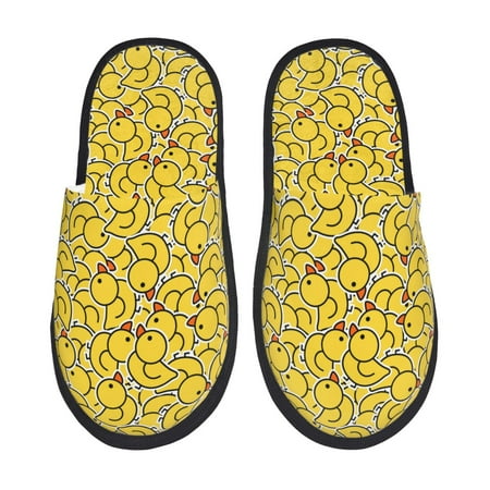 

Rateoe Duck1 Pattern Fuzzy Slippers Fuzzy Soft House Slippers Plush Furry Warm Cozy Open Toe Fluffy Home Shoes-Large