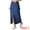 Dark Blue, variant on Women's Front Split Flap Pockets Maxi Denim Skirt L Dark Blue