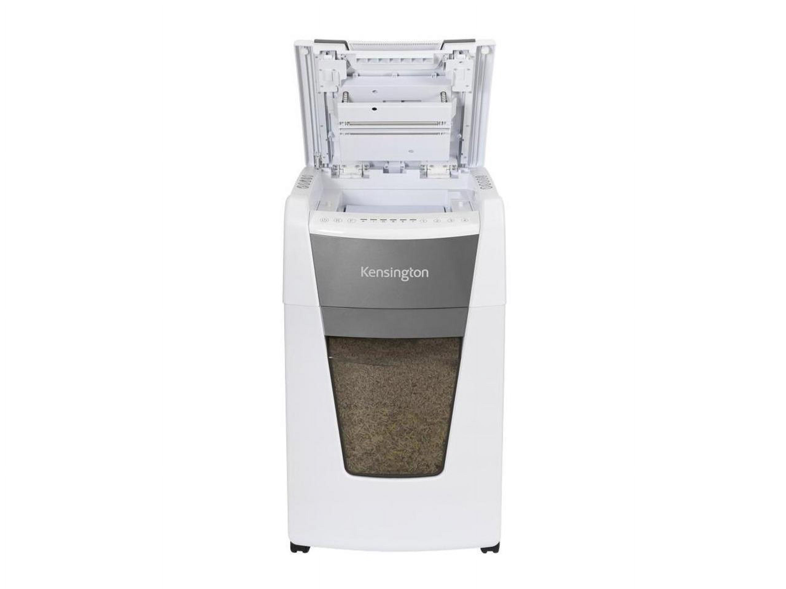 Kensington OfficeAssist Auto Feed Shredder A3000-HS Anti-Jam Micro Cut - Continuous Shredder - Micro Cut - 8 Per Pass - for shredding Paper, Staples, Paper Clip, Credit Card, Junk Mail, Glossy Paper,