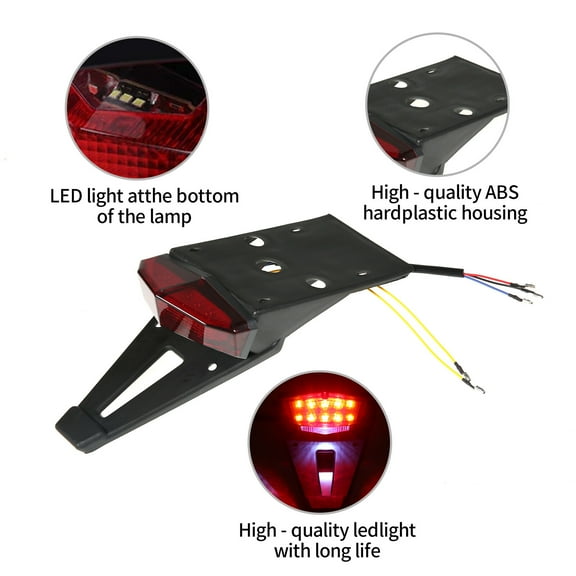 Motorcycle ,Stop Off-road Dirt Tail Brake Lamp License Plate Stop Lamp 3-in-1 5 Lamp Turn License Dirt Bike Lamp/brake Rear Mount Led Plate Stop Off-road 3-in-1 5 Harness Eryue Qisuo