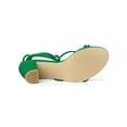 thumbnail image 5 of BLISSFUL STEP Mother's Day Women's Shoes Open Toe Lace Up Block Heel Strappy Heels Green 8.5, 5 of 8