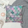 thumbnail image 2 of Teal Green Pink Throw Pillow Cover Standard Mermaid Scales Print,Lumbar Pillow Case Protector Decorative Queen Pillow Cases with Zipper Bed Cushion Covers for Bedroom,Couch,Sofa,, 2 of 5