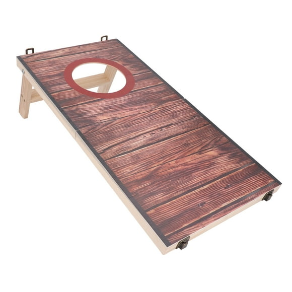 Portable Wood Cornhole Game Set, Water Resistant, Scratch Resistant Coat, Foldable Legs, Interactive Bean Bag Toss Game, Corn Hole Toss Game for Party, Camping, Outdoor, Backyard