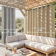 thumbnail image 2 of Lapalife Outdoor Curtains for Patio Waterproof W71xL96, Blackout Weighted Outside Curtains Weatherproof UV Resistant Privacy for Porch, Pergola, Beige, 1 Panel, 2 of 7