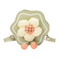thumbnail image 4 of Lindo bolso bandolera con flores, bolso cruzado, lindo bolso de piel sintética, regalos para niñas Verde, 4 of 9