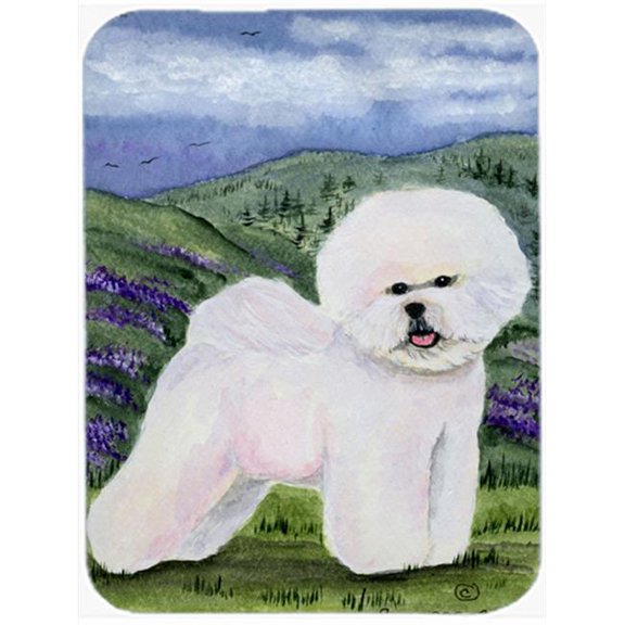 Bichon Frise Glass Cutting Board - Large