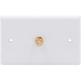 thumbnail image 4 of RCA Connector Wall Plate, 1-Port Keystone Wall Plate with RCA Keystone Jack Insert for Subwoofer Audio Port, White, 4 of 8