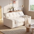 thumbnail image 6 of BEHOST 55" Loveseat Couch with Extra Deep Seats，Chenille 2-Seater Sofa with Side Storage & 2 Pillows，Cloud Sofa for Living Room & Small Spaces，White, 6 of 10