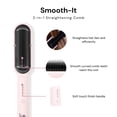 thumbnail image 2 of L'ANGE HAIR Smooth-it Classic Peine eléctrico caliente y cepillo alisador de cabello para mujeres | Calentamiento Rápido, Anti-Escaldaduras y Anti-Frizz (Rubor), 2 of 5