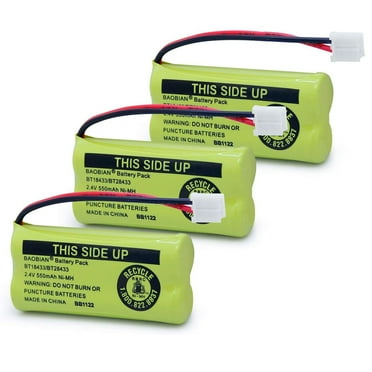 3-Pack BT18433 / BT28433 Battery Replacement for AT&T BT-6010 BT8000 BT-8001 BT8300 BT-18433 BT184342 BT-28433 BT-284342