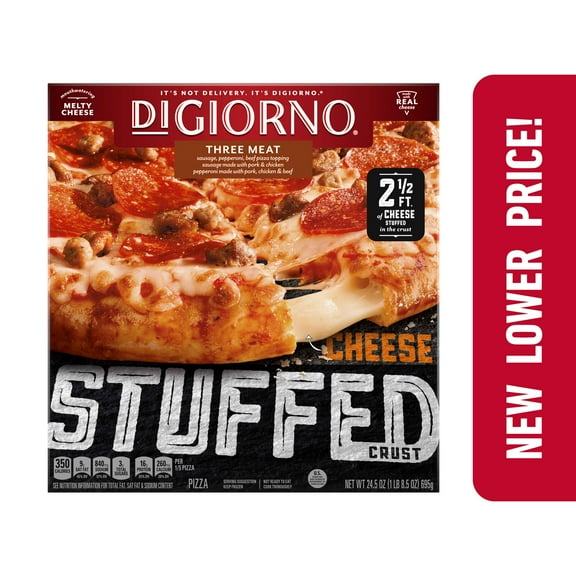 DiGiorno Frozen Pizza, Three Meat Stuffed Crust Pizza with Marinara Sauce, 24.5 oz (Frozen)