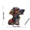 thumbnail image 2 of Hand Painted Dog Figurine Cute Animal Decorative Art Sculpture Desktop Ornament Home Shelf Resin Craft, 2 of 3