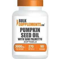 BulkSupplements Pumpkin Seed Oil with Saw Palmetto Softgels - Hair Growth Supplement, Herbal Supplement, 3 Softgels per Serving (3000mg), 270 Count