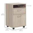 thumbnail image 3 of HOMCOM Vertical Filing Cabinet with Drawer Wheels, File Cabinet, Oak, 3 of 10