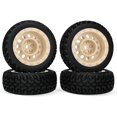 thumbnail image 1 of LINLIN 4PCS 75mm RC Rally Car Tyres Grain Rubber Tires and Vintage Plastic Wheel Rims 12mm Hex Compatible with 1:10 RC On Road Car for Traxxas Tamiya HSP HPI Kyosho, 1 of 8
