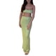 thumbnail image 5 of SAYOO Conjunto de dos piezas para mujer, correas oblicuas para los hombros, tops de tubo sin mangas de color sólido, falda larga elástica a juego SAYOO Moda, 5 of 6