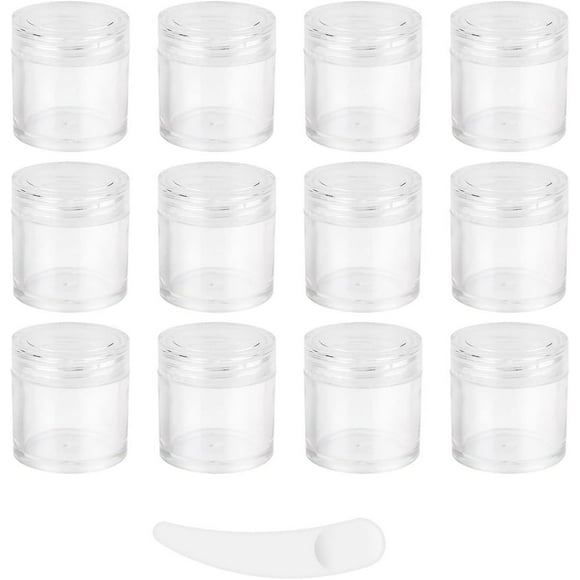 12 Empty Cosmetic Jars For Travel With Spatula