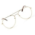 thumbnail image 4 of grinderPUNCH Retro Aviator Clear Lens Vintage Gold Metal Frame Glasses, 4 of 6