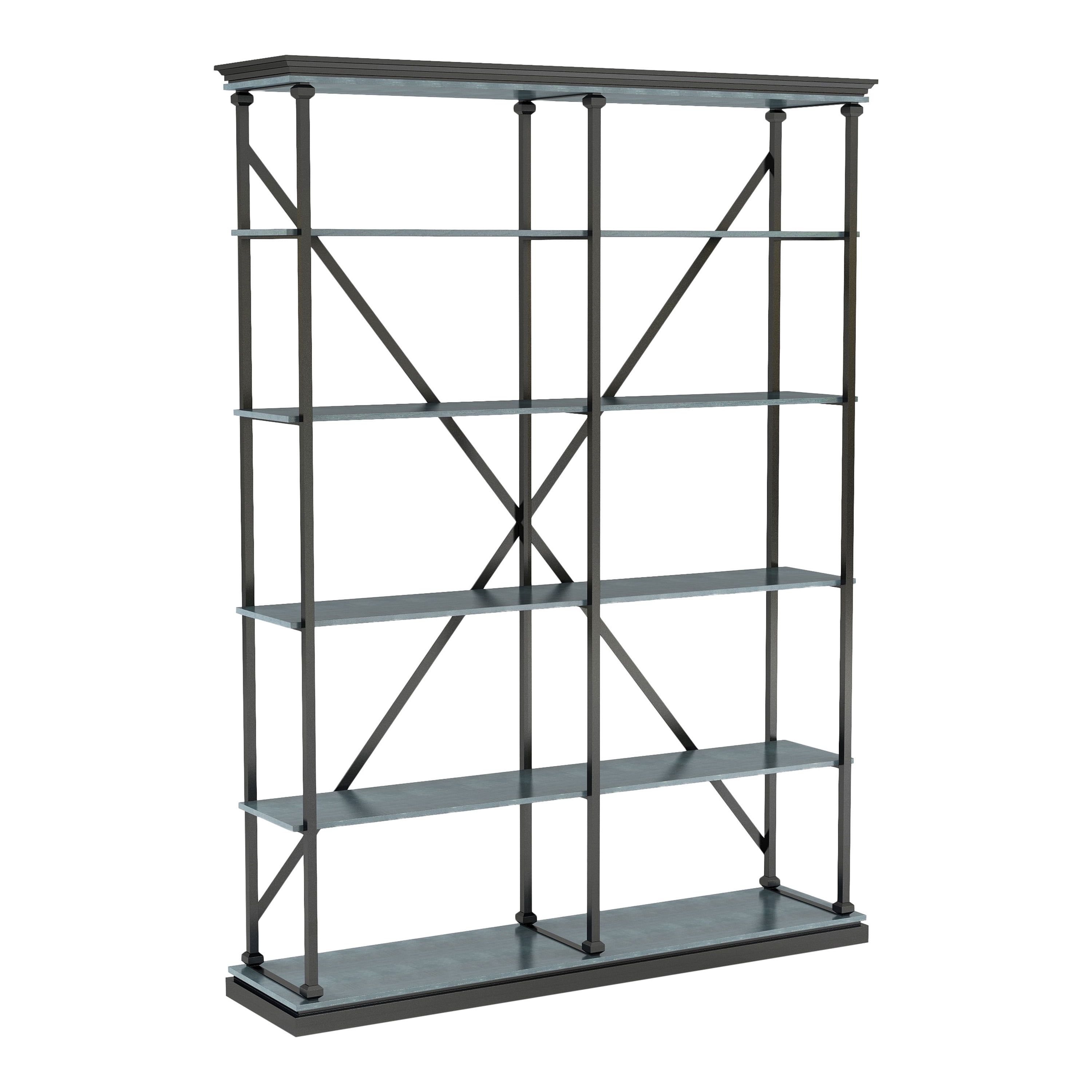 Furniture of America Macea Bookcase, Antique Blue, 58-Inch
