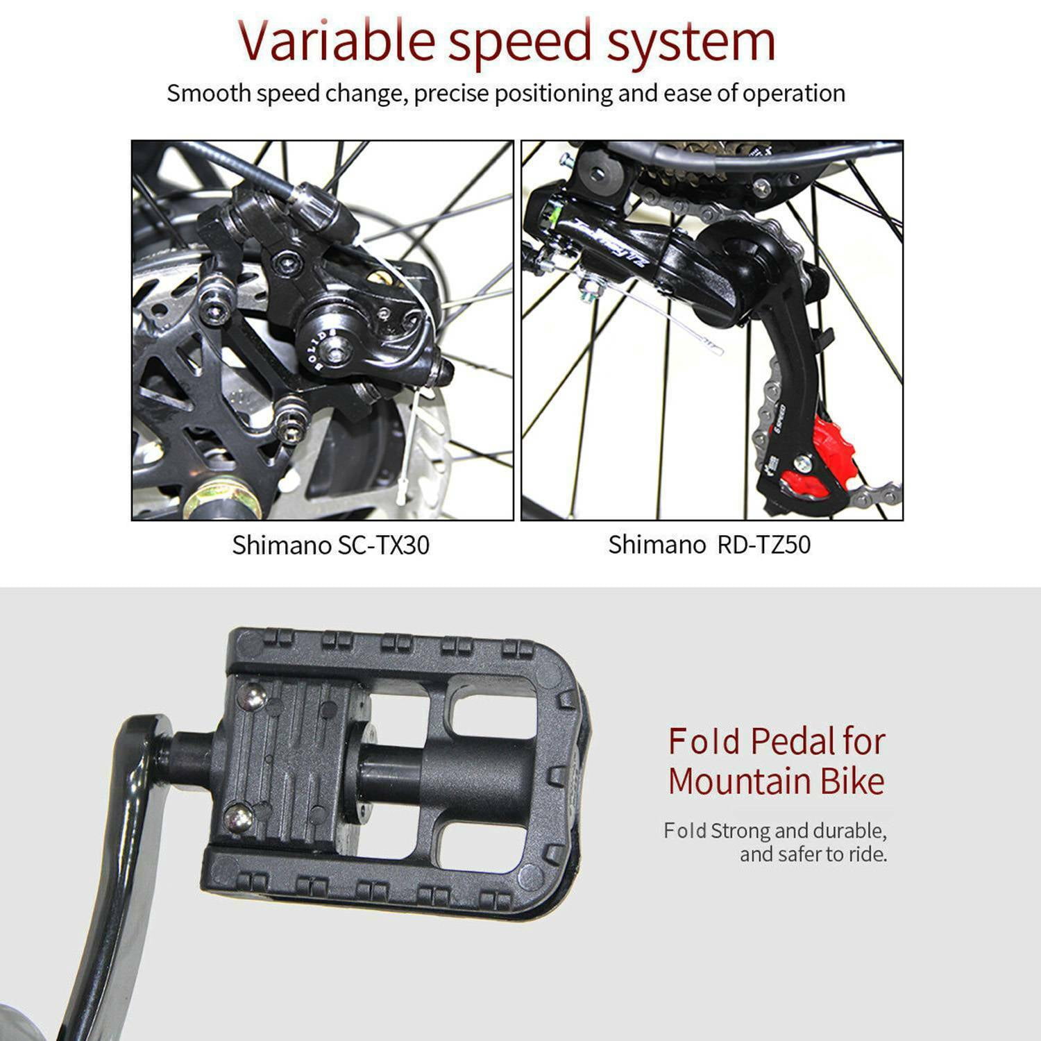 CLIENSY 26" Folding Electric Bicycle 36V 350W Lithium Battery City Mountain Bike Cycling E-Bike