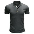 thumbnail image 2 of LEEy-World Summer Tops Sport Men's Polo Shirts, Sweat-Wicking Performance Golf Shirt Dark Gray,M, 2 of 5