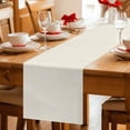 thumbnail image 5 of Cream Solid Color Table Runner 120 Inches, Aesthetics Contemporary Luxury Bed Runner Dresser Scarves Tabletop for Indoor Outdoor Parties/Ceremony/Banquet, 13"x 120", 5 of 8