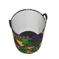 thumbnail image 3 of Fotbe Laundry Hamper With Durable Leather Laundry Basket Mardi Gras7 Thickened Waterproof Round Collapsible Laundry Hamper, Dirty Clothes Laundry Basket, 3 of 8