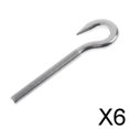 thumbnail image 1 of DYNWAVECA 3-6pack Marine 304 Stainless Steel Hook Bolt Eye Screw Threaded Bolt Boat Parts 6 Pcs, 1 of 8