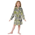 thumbnail image 6 of FORMRS Niños Bathrobe Unisex Hooded Robe Soft Plush Pajamas Sleepwear, Size 10-12T, Beige Flower Pattern, 6 of 7