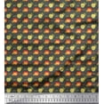 thumbnail image 1 of Soimoi Gray Cotton Duck Fabric Text & Fruits Printed Fabric 1 Yard 42 Inch Wide, 1 of 3