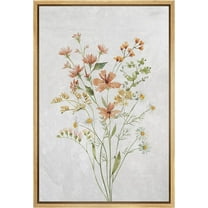 PixonSign Framed Canvas Print Wall Art Vibrant Orange Wildflower Still Life Nature Wilderness Illustrations Modern Art Botanical Floral Farmhouse/Country Relax/Calm/Cozy - 16"x24" Natural