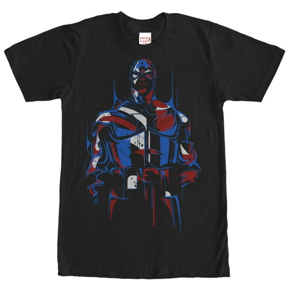 Men's Marvel Captain America Modern  Graphic Tee Black Large