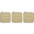 thumbnail image 3 of VHC Brands Cotton Pot Holder Set of 3, Heat Resistant, Kitchen Potholders, Buzzy Bees Collection, Square 8x8, Vintage Yellow, 3 of 3
