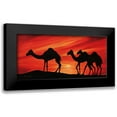 thumbnail image 1 of Dahlke, Izabella 18x11 Black Modern Framed Museum Art Print Titled - Walking Camels II, 1 of 5