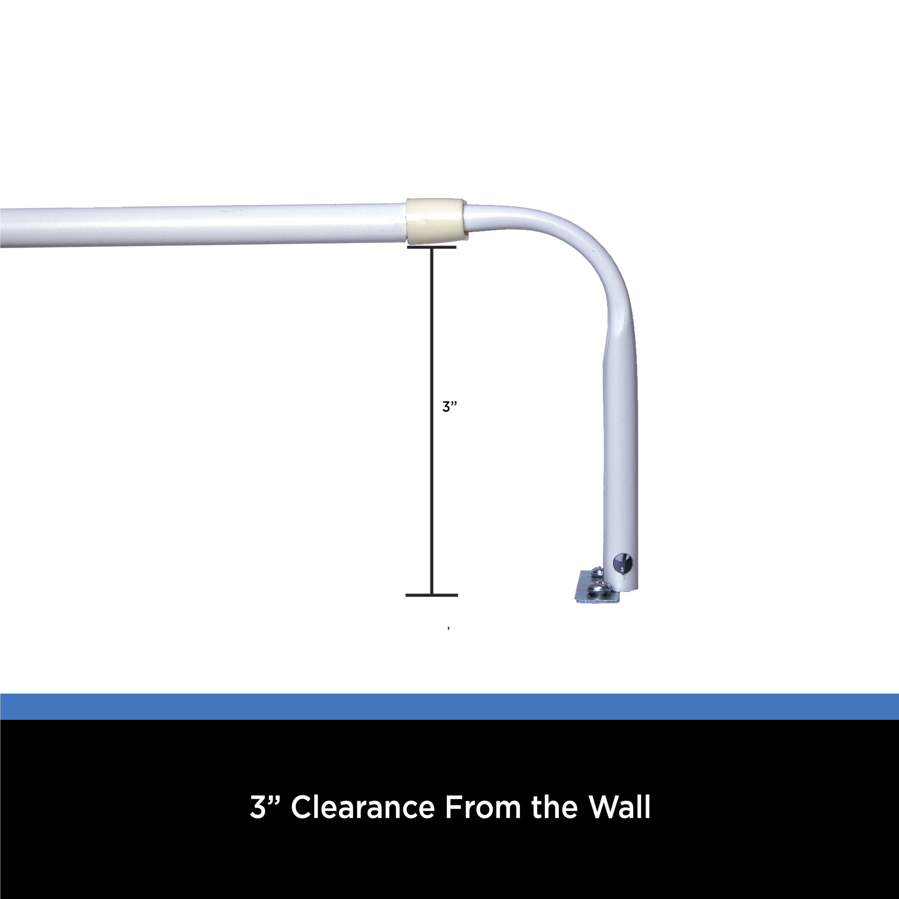 (6 pack) Mainstays 3" Metal Wrap Adjustable Curtain Rod, 28-48", White