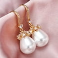 thumbnail image 6 of QQTDFG Fashion 925 Sliver Pearl Earrings Stud Dangle Drop Wedding Women Jewelry A Pair-#1, 6 of 8