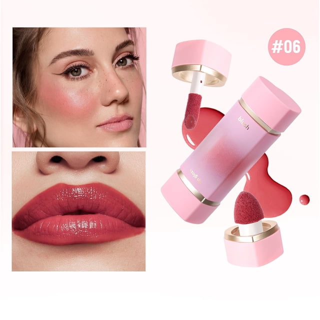 EGNMCR Lip And Cheek Liquids Powder Blusher Matte Easys To Color 6 Color Powder Blusher 9.5ml powders blusher