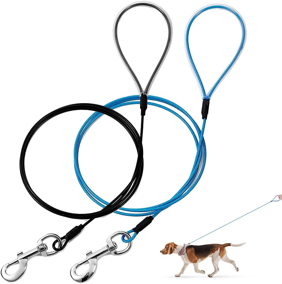 Mi Metty Chew Proof Dog Leash Six Foot Metal Cable Lead. Heavy Duty