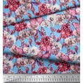 thumbnail image 2 of Soimoi Polyester Crepe Fabric Butterfly & Orchids Floral Print Fabric by The Yard 42 Inch Wide, 2 of 3