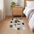 thumbnail image 3 of ODIKA 2'x3' Ultra-Soft Accent Mat, Navy Absract Geometric Featuring Lines Neutral Tones Abstract None Washable, Bare feet friendly, Easy Care Indoor rug for Bedside, Footrest, 3 of 7