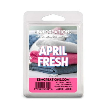 April Fresh Scented Soy Wax Melts, EBM Creations, 6 Cube 3.2oz Clamshell Highly Scented!