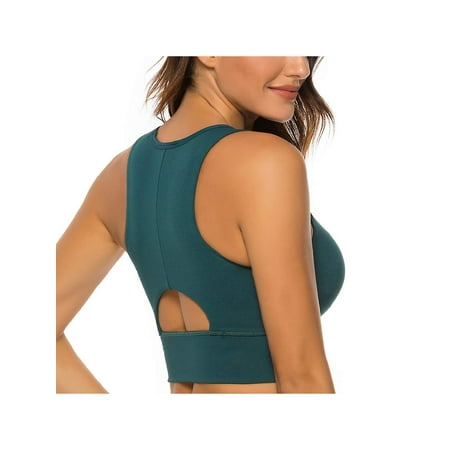 

nine bull Women s High Neck Longline Yoga Sports Bra Racerback Workout Bra for Yoga Running Gym